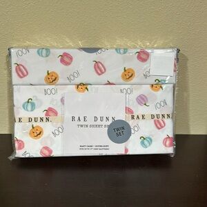 NWT Rae Dunn Twin Halloween Boo pumpkin print sheet set